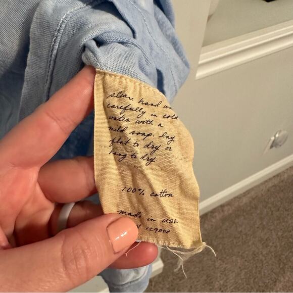 Raquel Allegra Basic Blue Cotton Tie Dye Blouse Small - Picture 6 of 9